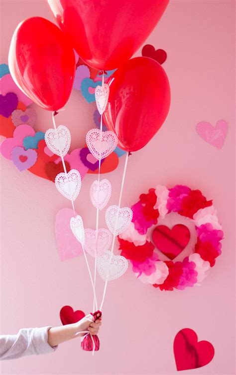 Heart Doily Valentine Balloons Design Improvised
