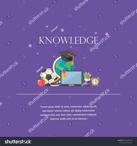 Knowledge Illustration Concept With Text Knowledge Icon In Flat Style