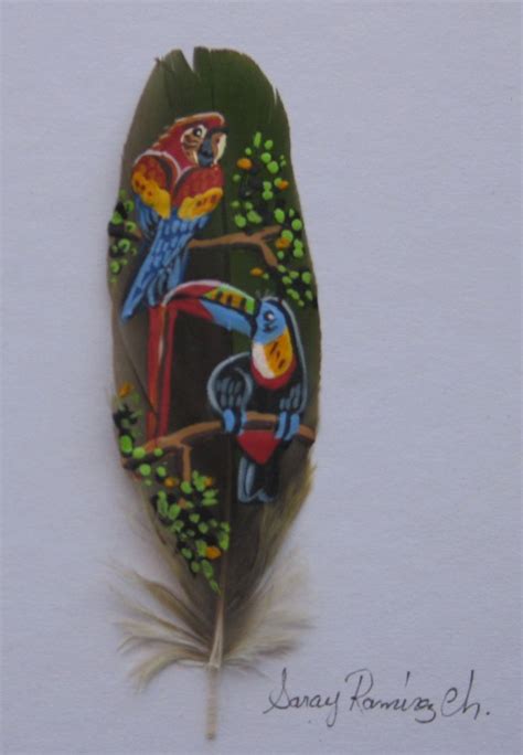 Painted Feathers Plumas Pintadas Plumas Arte