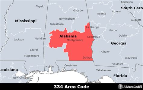 Map Of Alabama Area Codes Download Them And Print