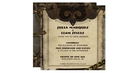 A wide variety of leather invitations options are available to you, there are 1,784 suppliers who sells leather invitations on alibaba.com, mainly located in asia. Victorian Steampunk Leather Wedding Invitation | Zazzle