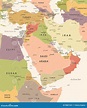 Mappa Di Medio Oriente - Illustrazione D'annata Di Vettore ...
