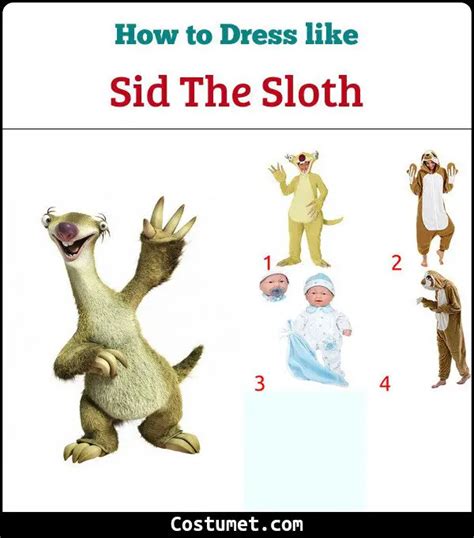Sid The Sloth Ice Age Costume For Cosplay And Halloween