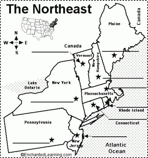 Northeast States And Capitals Map World Map