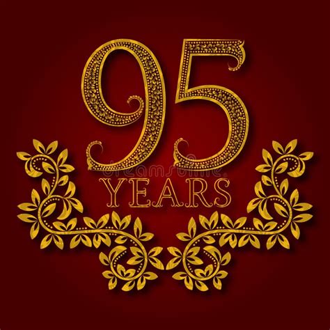 Ninety Five Years Anniversary Celebration Patterned Logotype Ninety