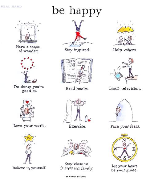 12 Ways To Be Happy By Monica Sheehan Illustration Words Helping