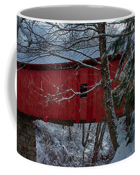 Vermont Covered Bridge Winter Afternoon Coffee Mug By Jeff Folger Pixels