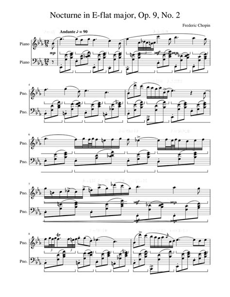 chopin nocturne   flat major op    sheet   piano