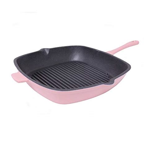Berghoff Neo Cast Iron Square Grill Pan 11 Pink Nonstick Stove Top