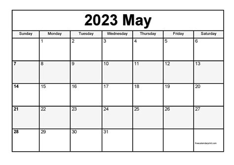 May 2023 Calendar Printable Pdf Blank Free Templates