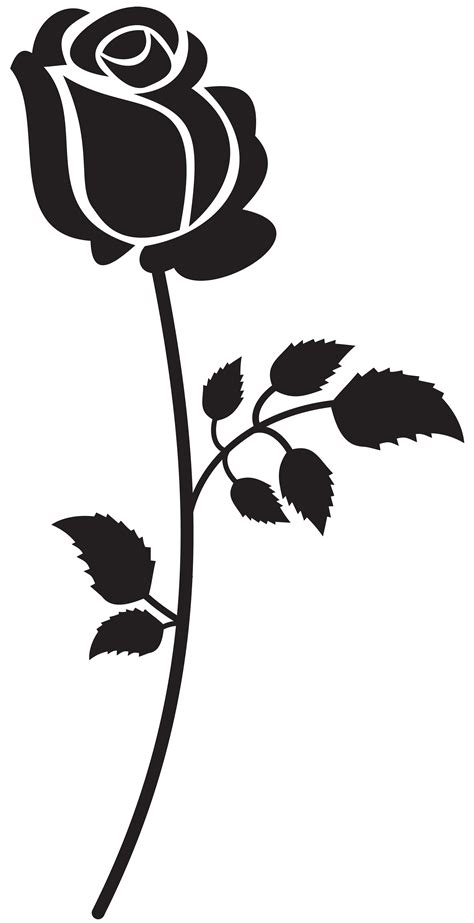 Silhouette Rose Clip Art Rose Silhouette Cliparts Png Download 3591