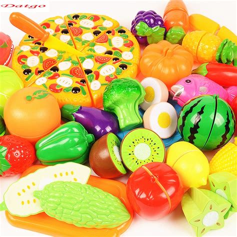 Kids Kitchen Plastic Vegetables Fruit Miniature Food Cutting Toy