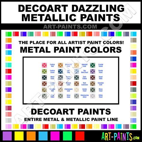 Decoart Dazzling Metallics Metal Paint Colors Decoart Dazzling