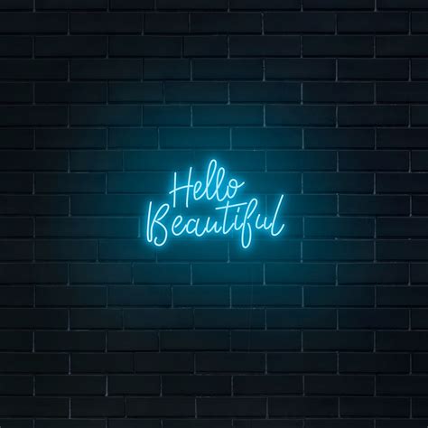 Hello Beautiful Led Neon Sign Wall Art By Nuwave Neon