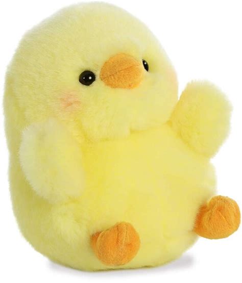 Yellow Chickadee Chick Rolly Pet 5 Inch Stuffed Animal By Aurora