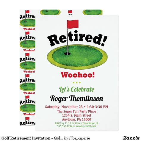 Golf Retirement Invitation Golfing Retirement Retirement Celebration