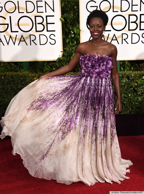 Lupita Nyongo Golden Globes Dress Blooms Like An African Violet