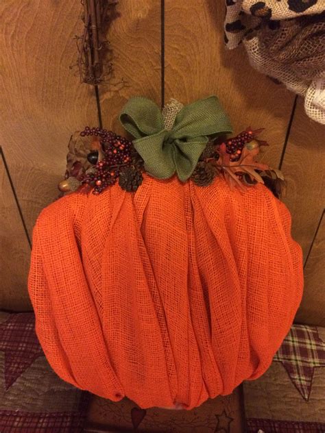 Burlap pumpkin! | Burlap pumpkins, Door decorations, Burlap