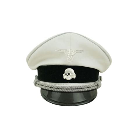 Wwii German Allgemeine Ss General Officer White Cotton Visor Cap With