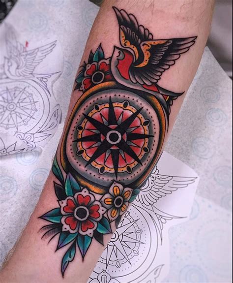Traditional Compass Tattoo Traditional Tattoo Man Traditional Tattoo