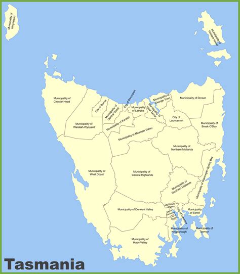 Tasmania Local Government Area Map