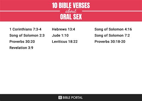 Bible Verses About Oral Sex
