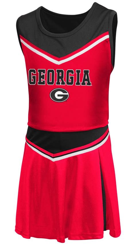 Georgia Bulldogs Ncaa Toddler Aerial 2 Piece Set Cheerleader Outfit