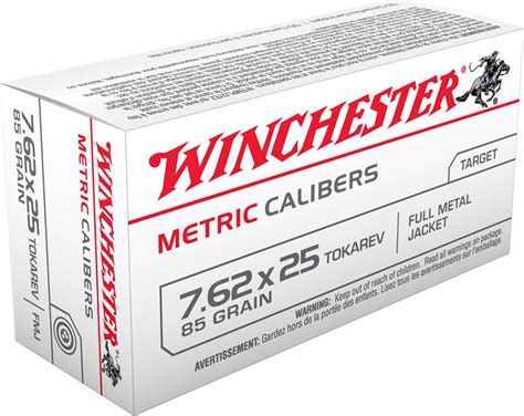 Winchester Ammunition Mc762tok Usa 762x25 Tokarev 85 Grain Full Metal