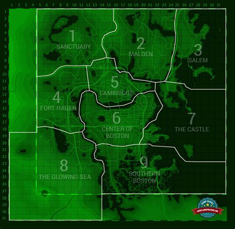 Maps Of In Game Locations From The Fallout Series Sho