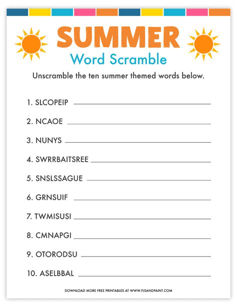Printable Word Scrambles Print Free Word Scramble Games 10 Best