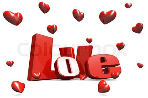 Love 3d Text On White Happy Valentines Stock Image Colourbox
