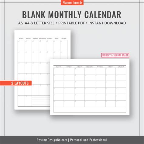 Free Printable Monthly Planner 2020 Template In Pdf Word