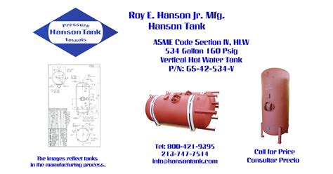 GS42534V Hanson Tank Asme Code Pressure Vessel Mfg