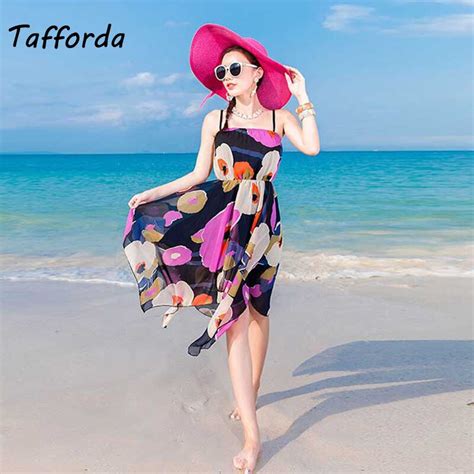 Tafforda 2018 Summer New Beach Seaside Holiday Dress Female Dresses Of