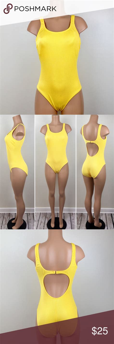 vintage baltex swimsuit bright yellow one piece one piece yellow one piece swimsuits