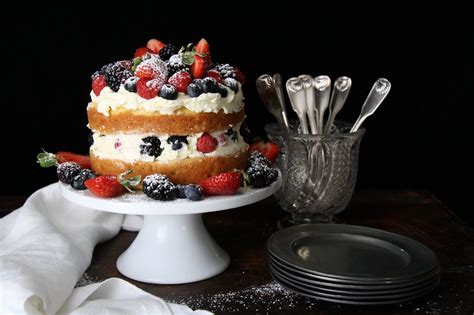 Salted Sugared Spiced Vanilla Sponge Cake With Berries