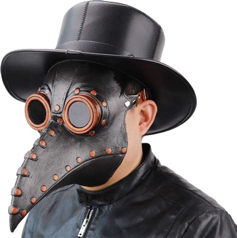 Amazon Com Nechari Plague Doctor Crow Mask Steampunk Long Nose Bird Beak Mask For Halloween