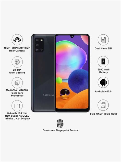 Buy Samsung Galaxy A31 128 Gb Black 6 Gb Ram Dual Sim 4g Online At