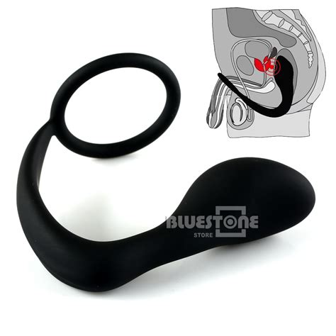 silicone male prostate stimulation massager p spot strap on ring butt plug toy