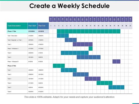 Create A Weekly Schedule Ppt Summary Graphics Powerpoint Presentation
