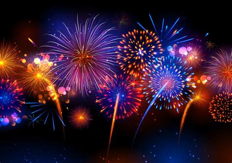 Colorful Fireworks Stock Vector Illustration Of Night 34807833