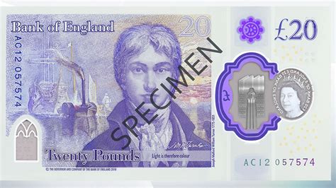 Bank Of England Unveils Design For Most Secure Ever £20 Note