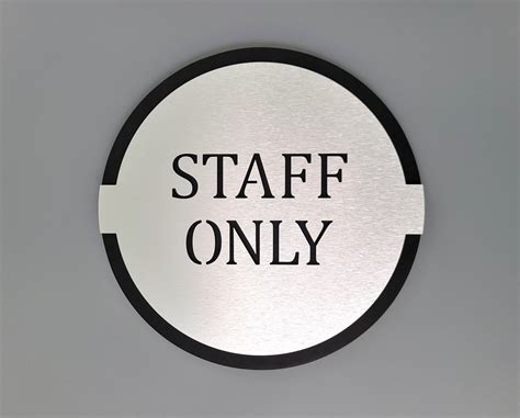 Modern Staff Only Sign Employees Only Door Sign Private Custom