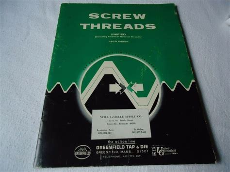 Tool And Die Machinists Screw Threads Book Tap And Product Limits