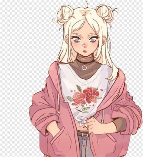 Anime Flower Cute Blonde Anime Girl Hd Png Download