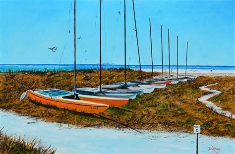 Siesta Key Access 8 Catamarans Painting By Lloyd Dobson Fine Art America