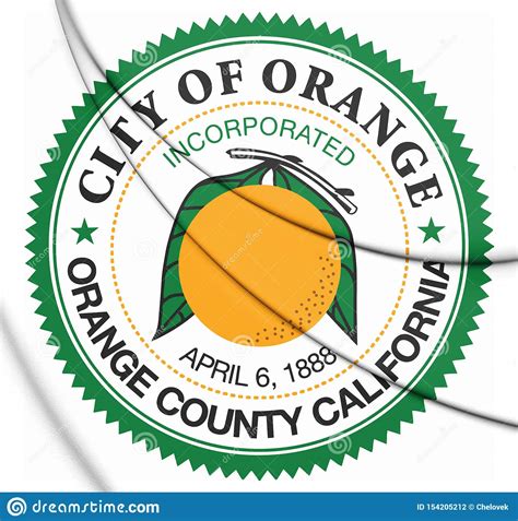 3d Seal Of Orange City California Usa Stock Illustration