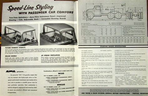 1956 Gmc 550 W And Mw Series Truck Sales Brochure Folder Original