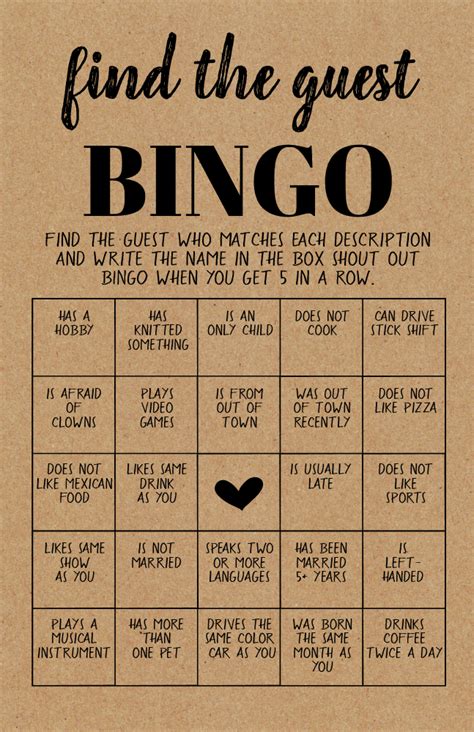 Paper & Party Supplies Personalised I Spy Wedding Table Game Card