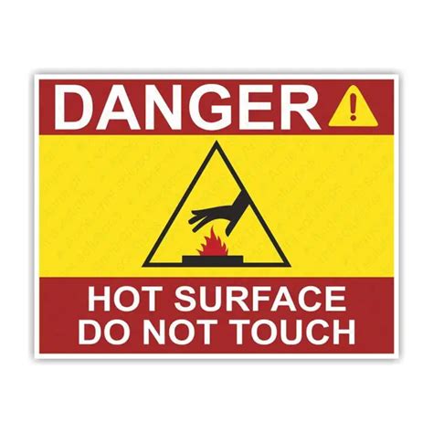 Anne Print Solutions Danger Hot Surface Do Not Touch Stickers Self